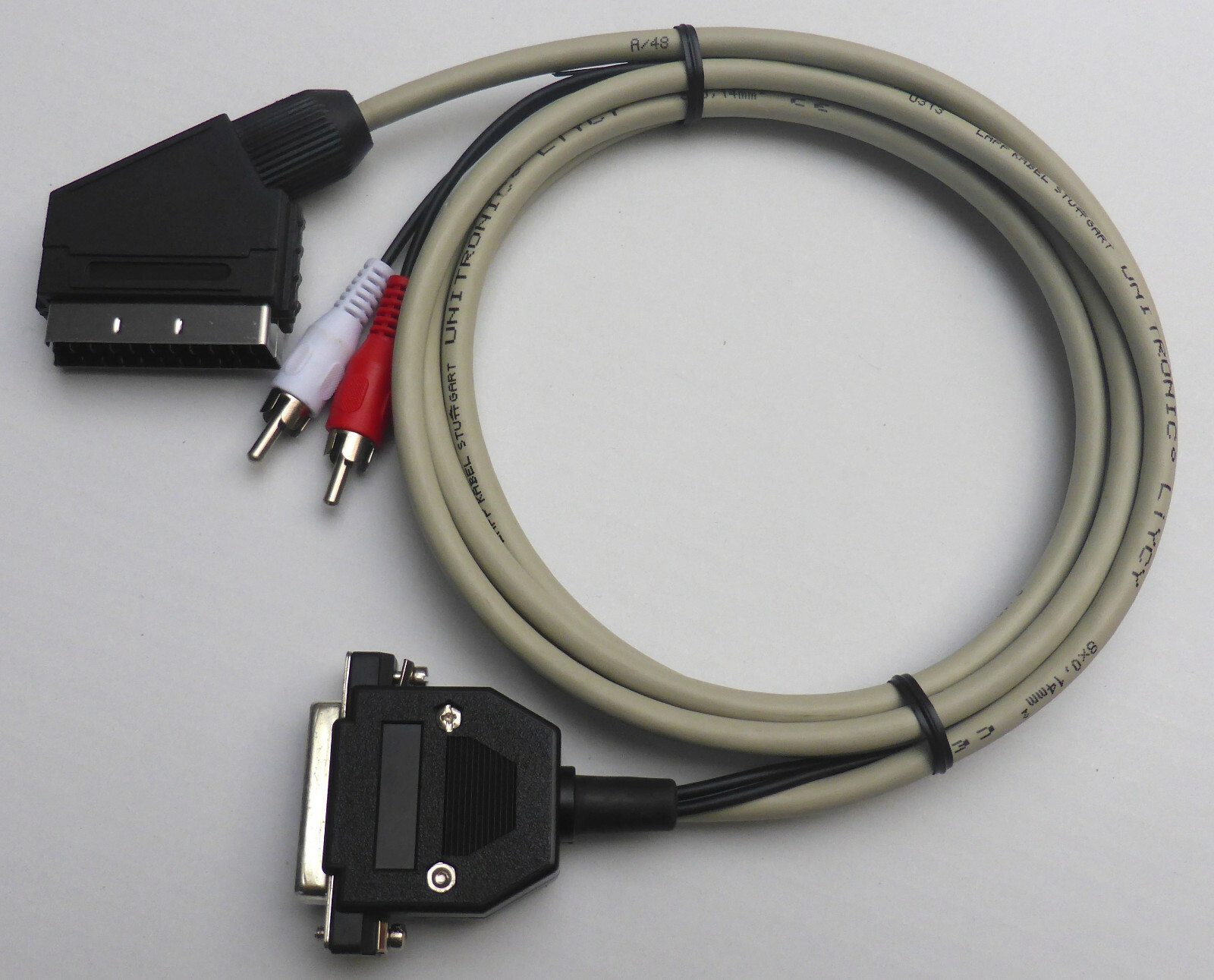 Amiga RGB Scart Cable 2M. Genuine DB23 Connector. High Quality