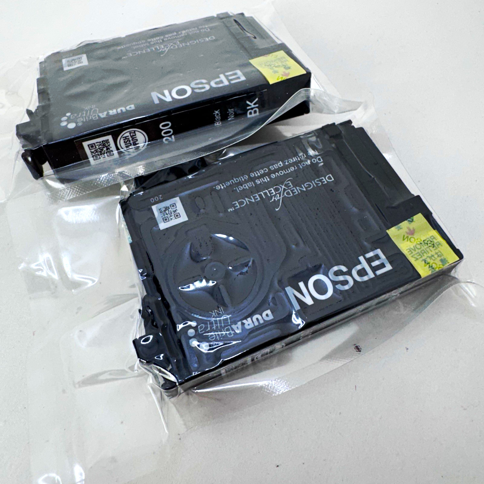 Epson 200 DURABrite Black Inkjet Ink Cartridges Lot of 2 Genuine