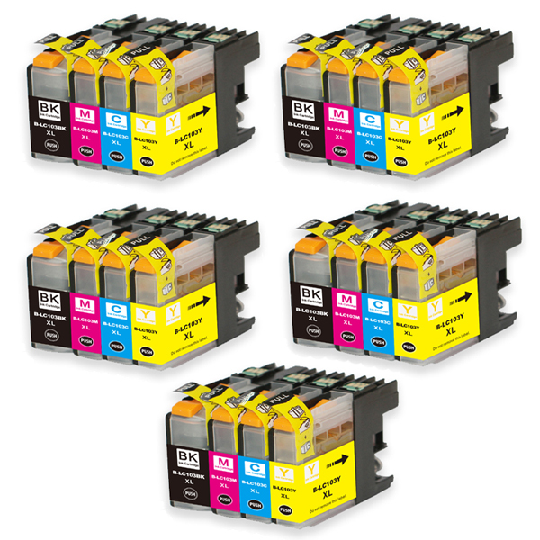 20PK Replacement Ink Set fits Brother LC101 LC103 MFC-J650DW MFC-J870DW MFC-J875