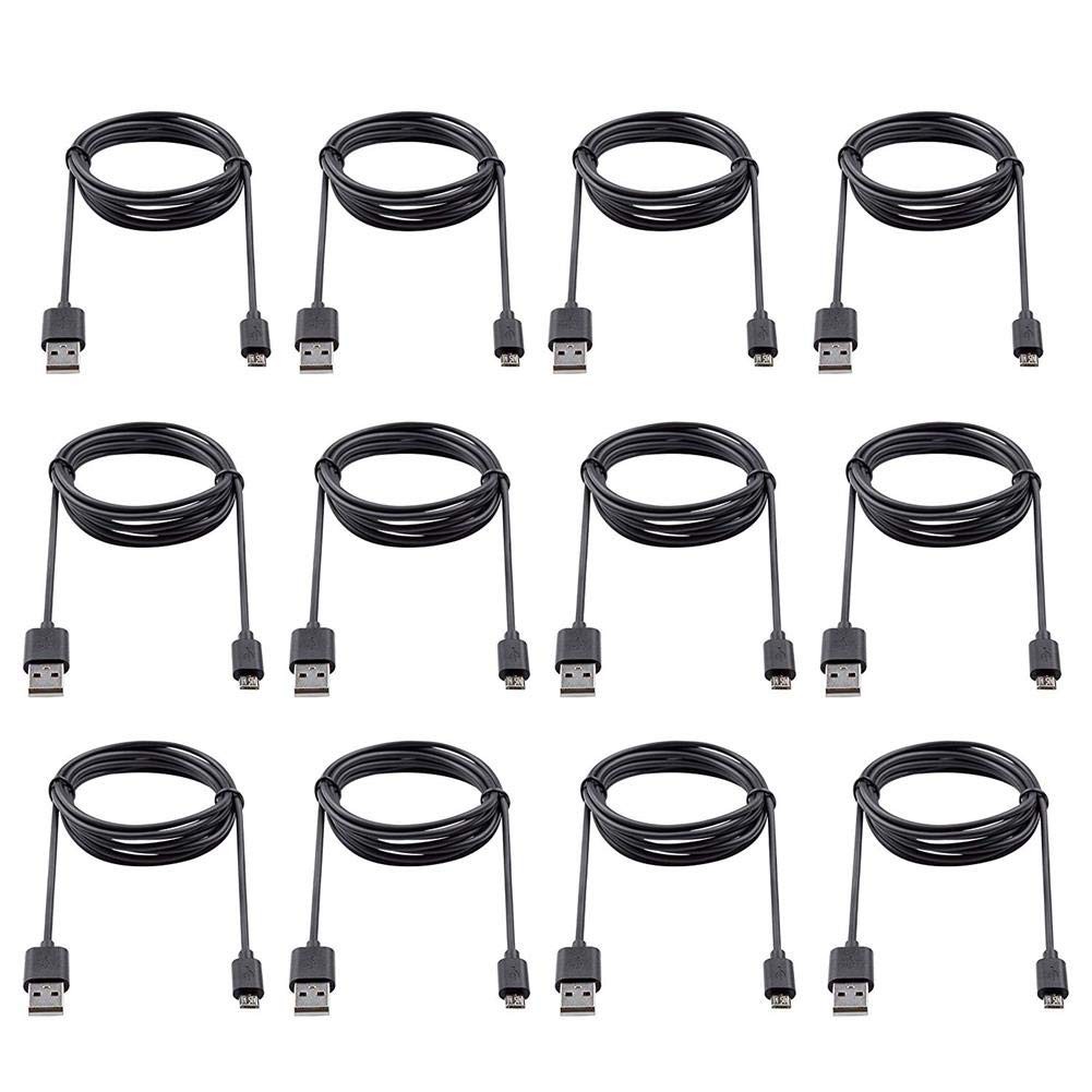 Smays Micro USB Cable 3ft Charging Cord Bulk 12-Pack Black 3 Feet, 