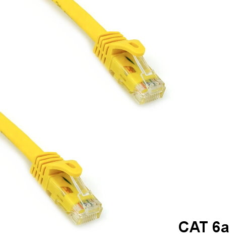Kentek Yellow 3ft Cat6A UTP Cable 24AWG 600MHz RJ45 Ethernet Router Pure Copper
