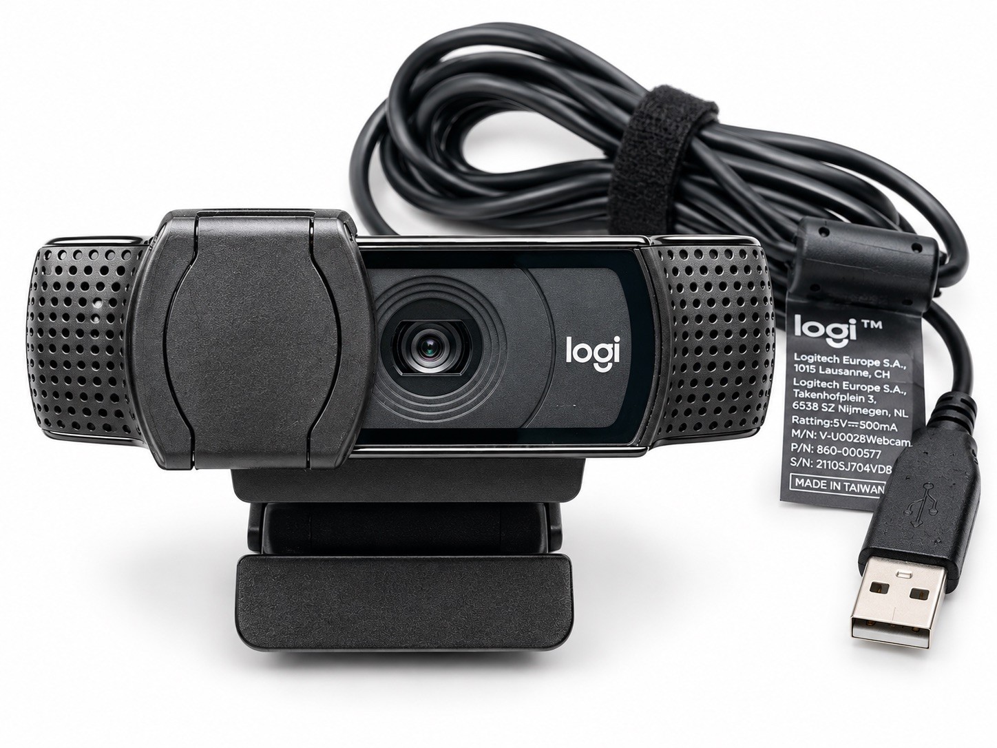 Logitech C920e 1080p HD USB Webcam V-U0028 860-000577 Privacy Cover Tested