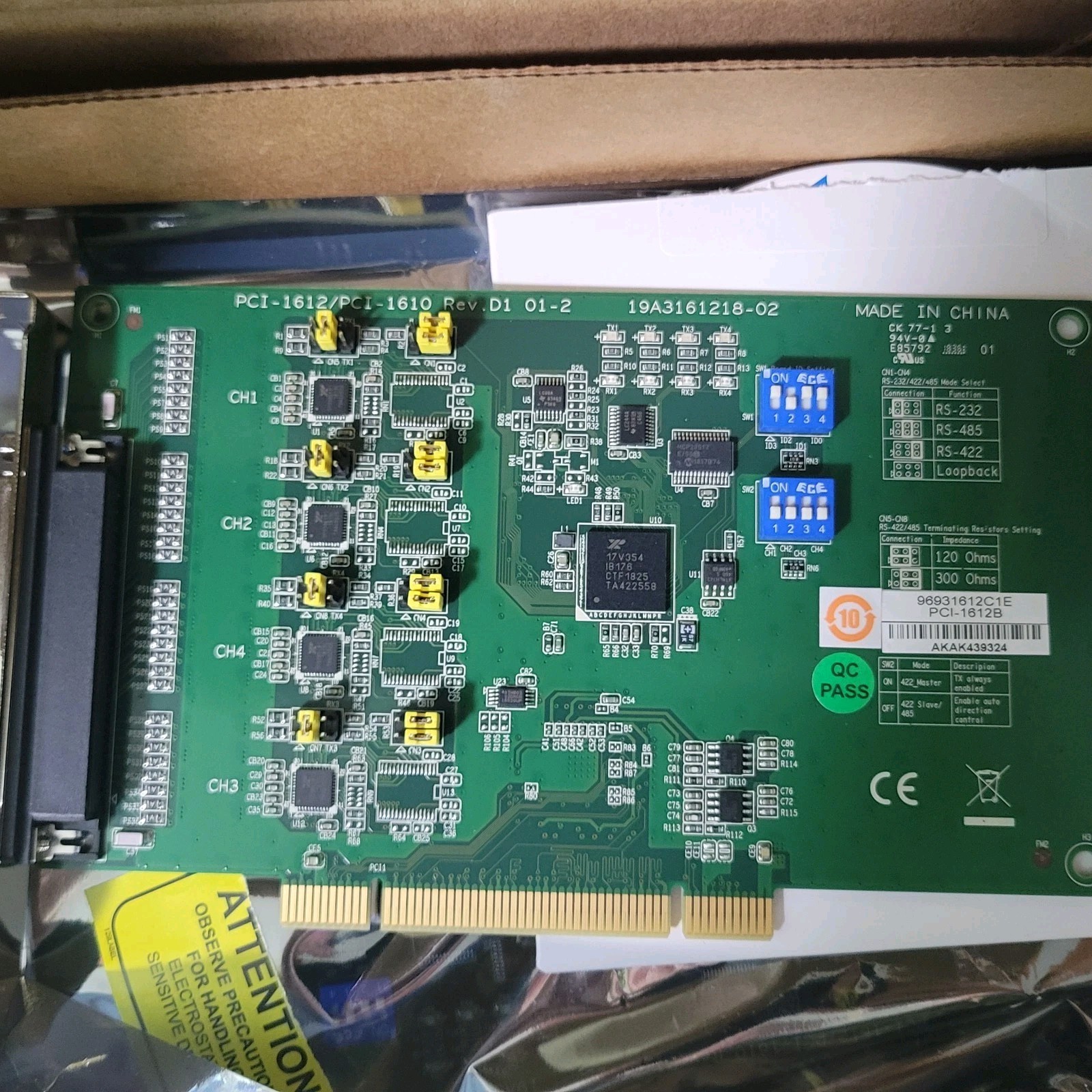Advantech PCI-1612B-DE 4Port PCI Communication Card. AC-009