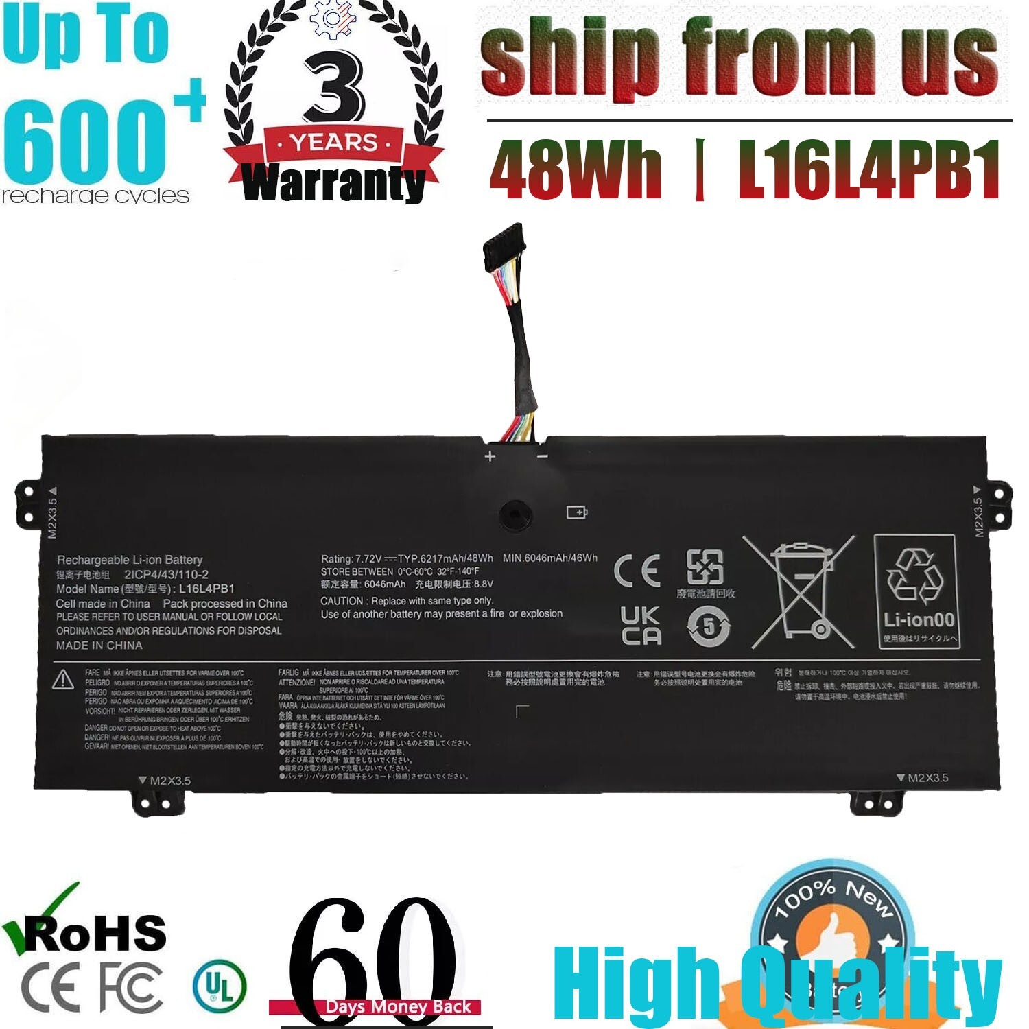 New Battery L16L4PB1 L16C4PB1 L16M4PB1 For Lenovo YOGA 720-13IKB 730-13IKB US