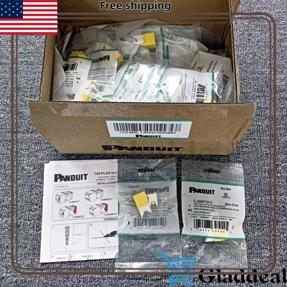 NEW OEM Panduit CJ688TGYL BOX OF 50 Giga TX Cat6 jack yellow