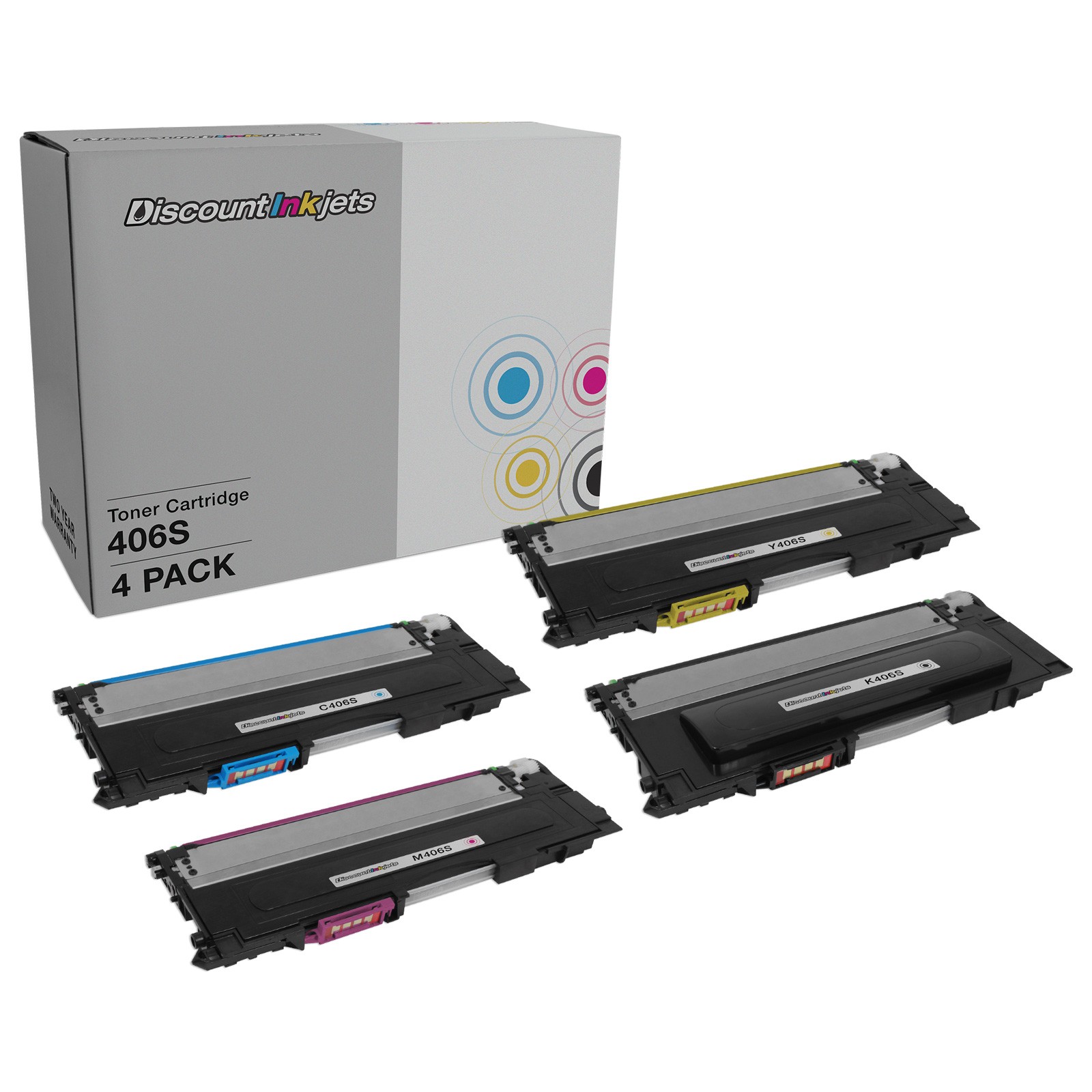 4pk Toner Cartridge Replacements for Samsung CLT-406S Series (B, Y, C, M)
