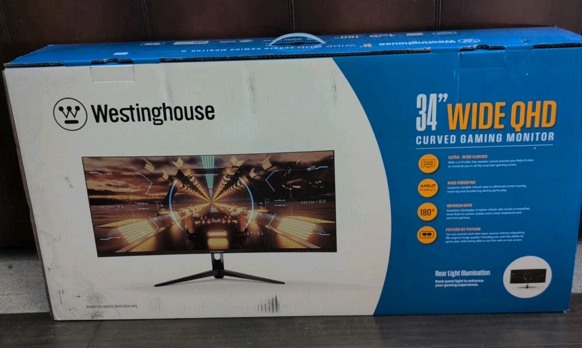 Westinghouse 34in Ultrawide QHD Curved 180Hz 1ms RGB 3000:1 3440x1440