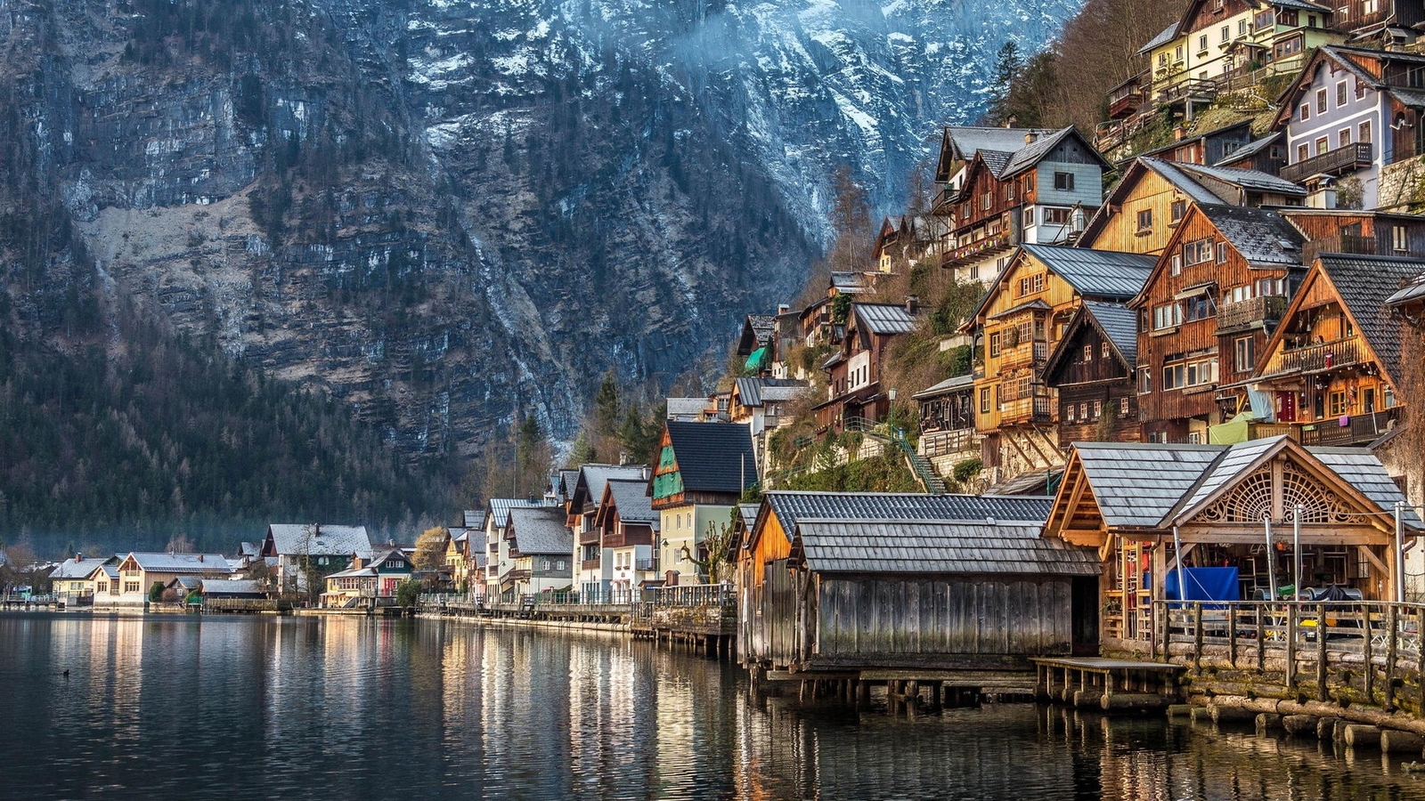 Landscape bad goisern hallstatt austria town market Custom Gaming Mat Desk