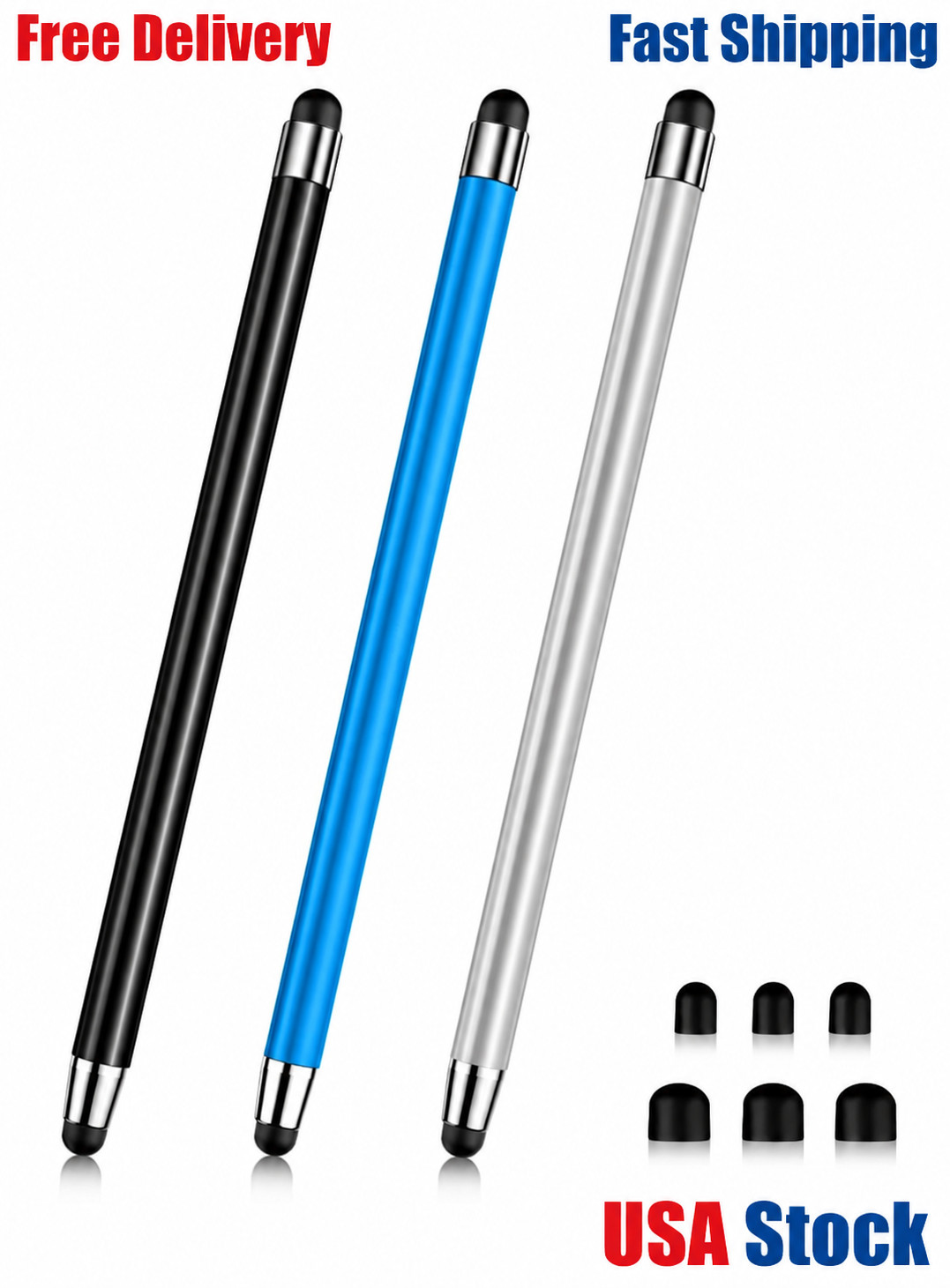 3PCS Stylus Pen Touch Screen Rubber Tip Styluses For iPad Tablet Android Phone