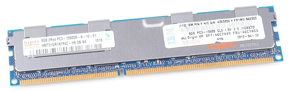 IBM 8GB 2Rx4 PC3-10600R DDR3 Registered Server-Ram Module Reg ECC - 46C7453