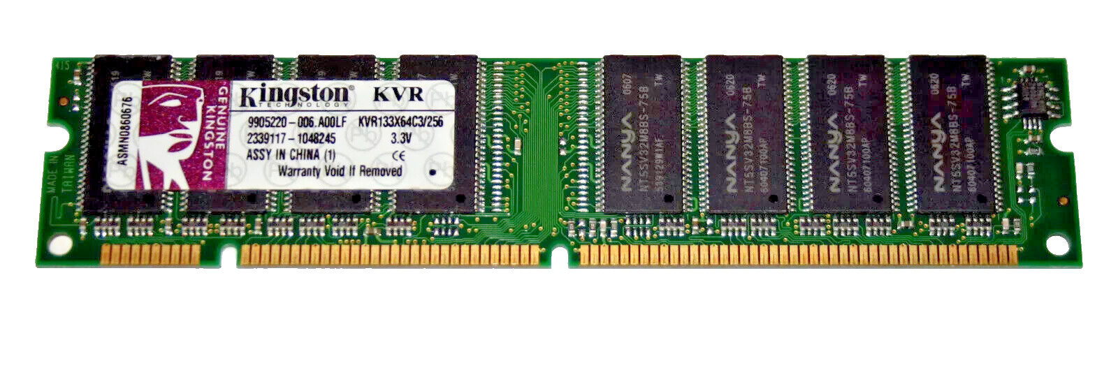 Kingston KVR133X64C3/256 ValueRAM KVR133X64C3256 256MB PC133 UDIMM 168pin
