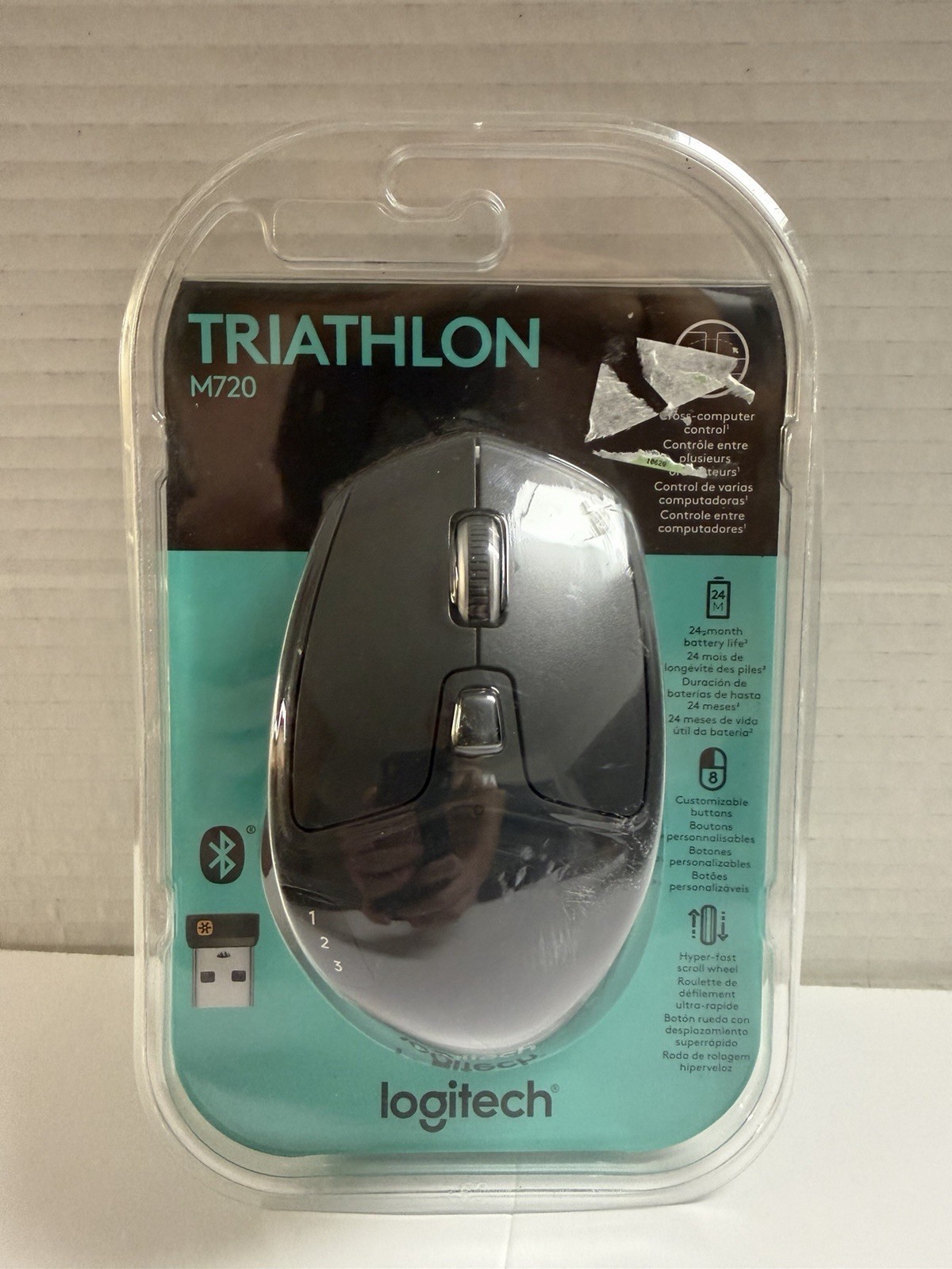 NEW LOGITECH M720 TRIATHLON MULTI-DEVICE WIRELESS MOUSE BLACK New