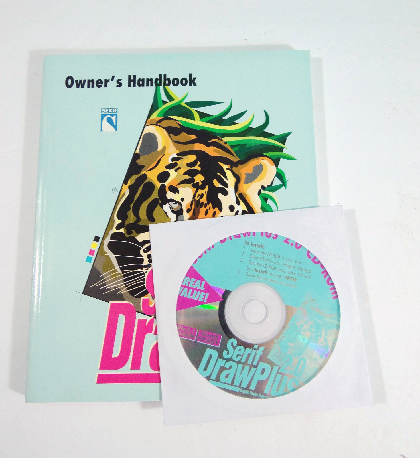 Vintage Software Serif Draw Plus 2.0 CD-ROM & Manual Handbook NM Windows 95
