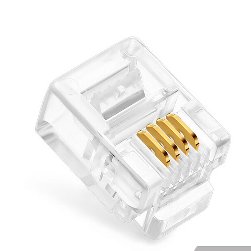50 Pcs RJ11 Telephone Cable Crimp End Plugs 6P4C Lan Network Connectors