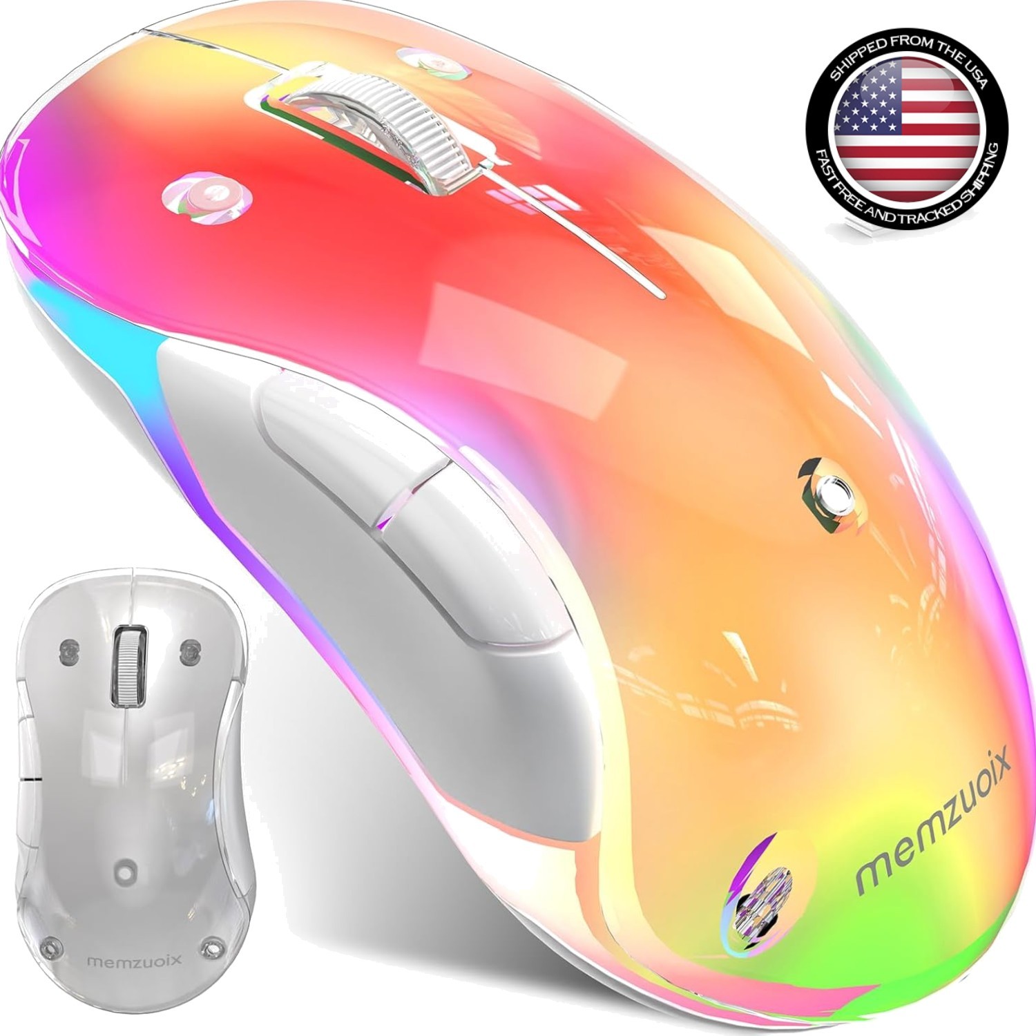 Rechargeable Ergonomic Wireless Mouse with Detachable Magnetic Cover - 1400 DPI
