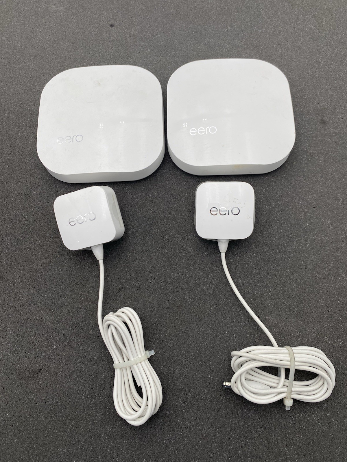 Lot of 2 Eero Pro Dual Band Mesh WiFi Router Extender A010001 w/ Power Adapters