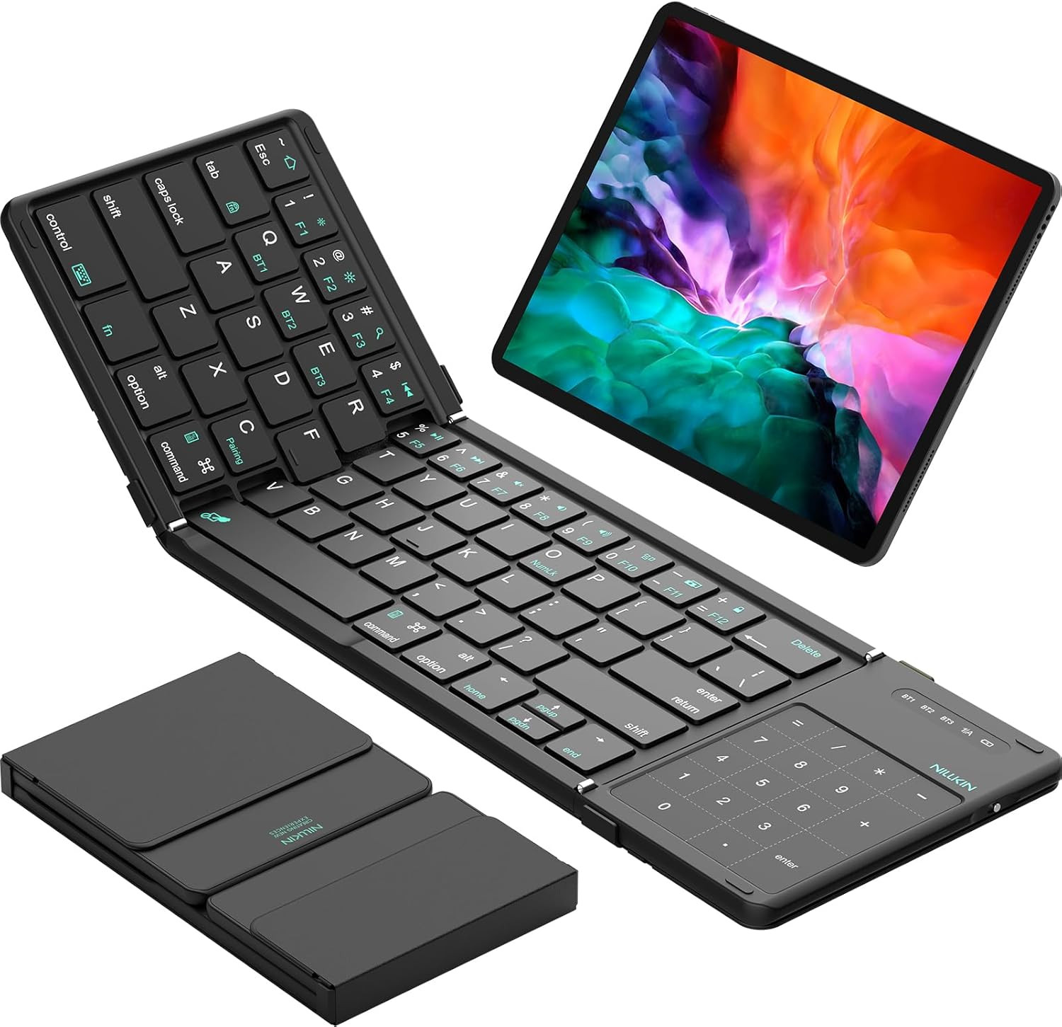 Nillkin Foldable Bluetooth Keyboard with Touchpad & Number Pad, Portable Bluetoo