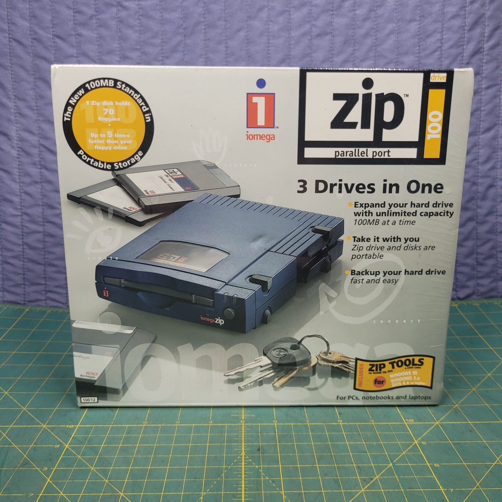 New Sealed iomega Zip 100 External Parallel Port Drive PC 100MB