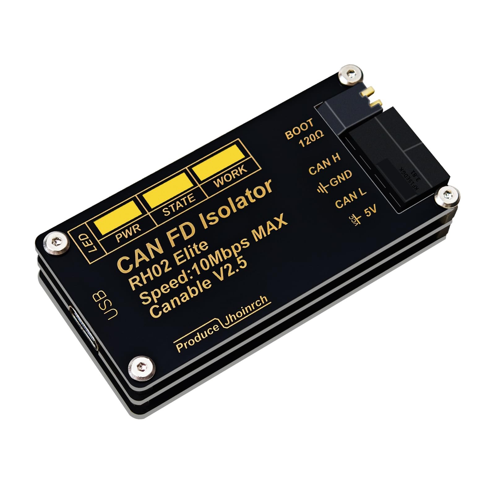 Isolated USB To CAN FD Adapter Converter Based On CANable V2.5 10Mbps