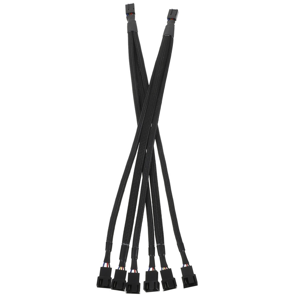 Reusable 1 to 3 CPU Fan Splitter PVC Cable Black for Stable Heat Dissipation