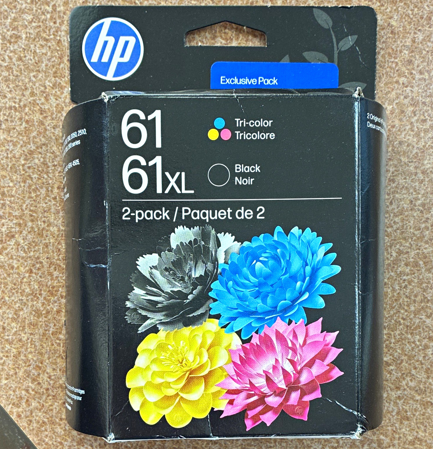 HP 61/61XL Genuine/Original Inkjet Ink Cartridges 2-Pack (BK/Tri-Color)
