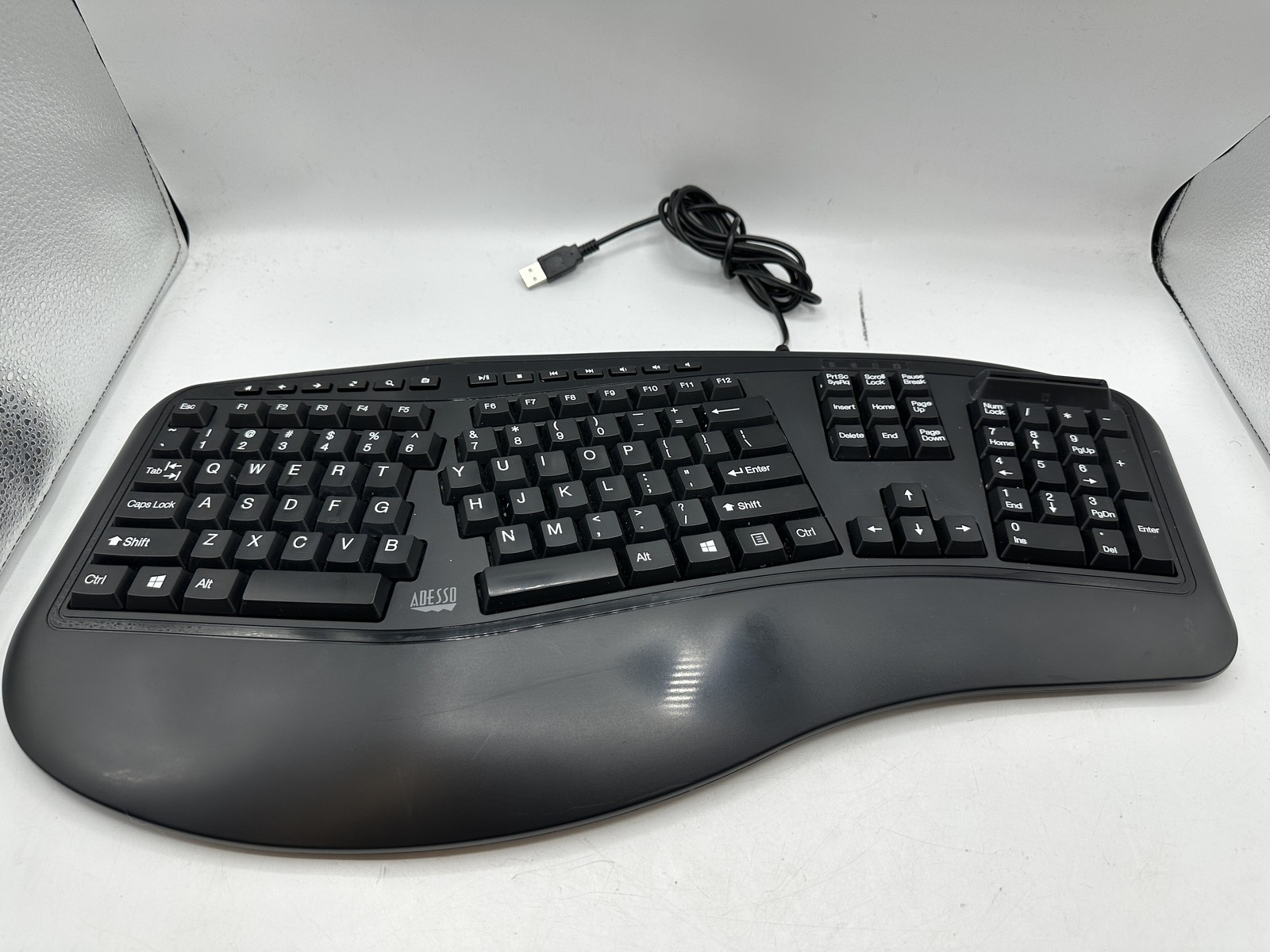 Adesso TruForm AKB-150SB-TAA Desktop Ergonomic Smart Card Reader Keyboard
