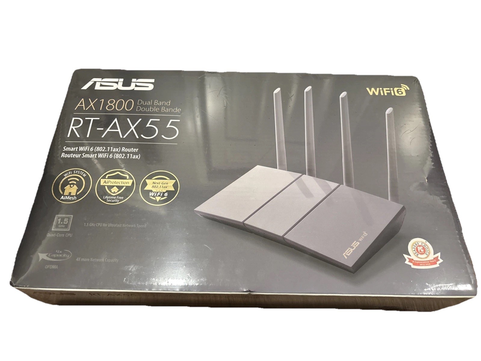 ASUS RT-AX55 AX1800 Dual Band WiFi 6 Router-Black (90IG06C0-BA1100) **UNOPENED**