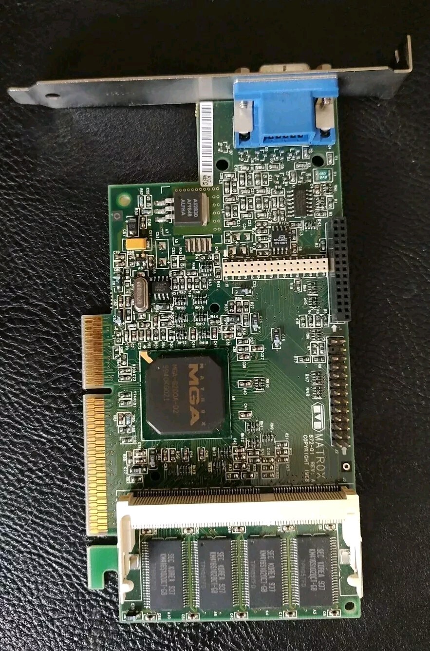 MATROX 872-01 Rev. A  Video Card G2+DMILA/8D/0E2 MGA-G200A-02