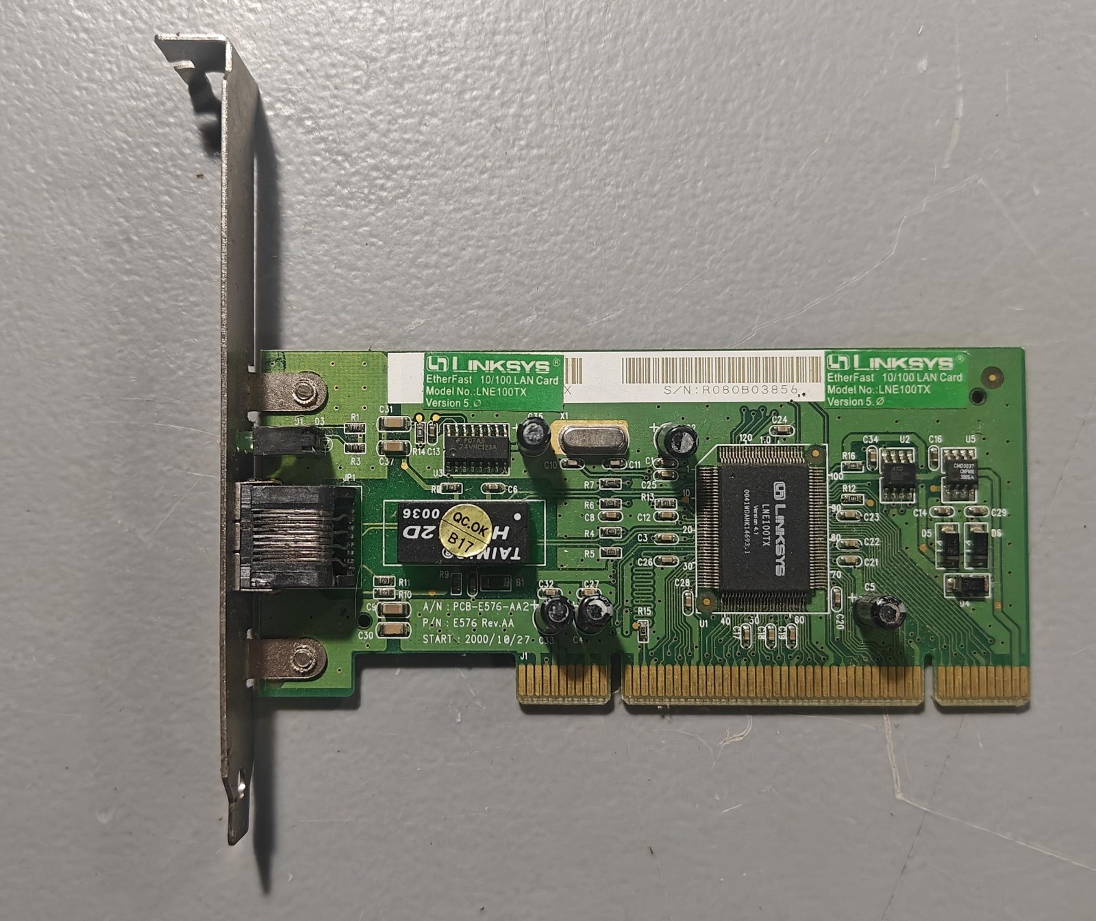 LinkSys LNE100TX  10/100 Ethernet LAN Network Adapter Card Version 5