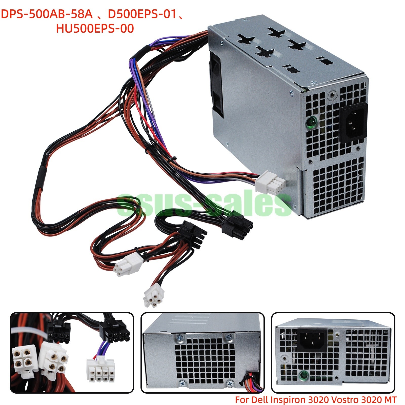 500W PSU DPS-500AB-58A Power Supply For Dell Inspiron 3020 Vostro 3020 MT 80PLUS