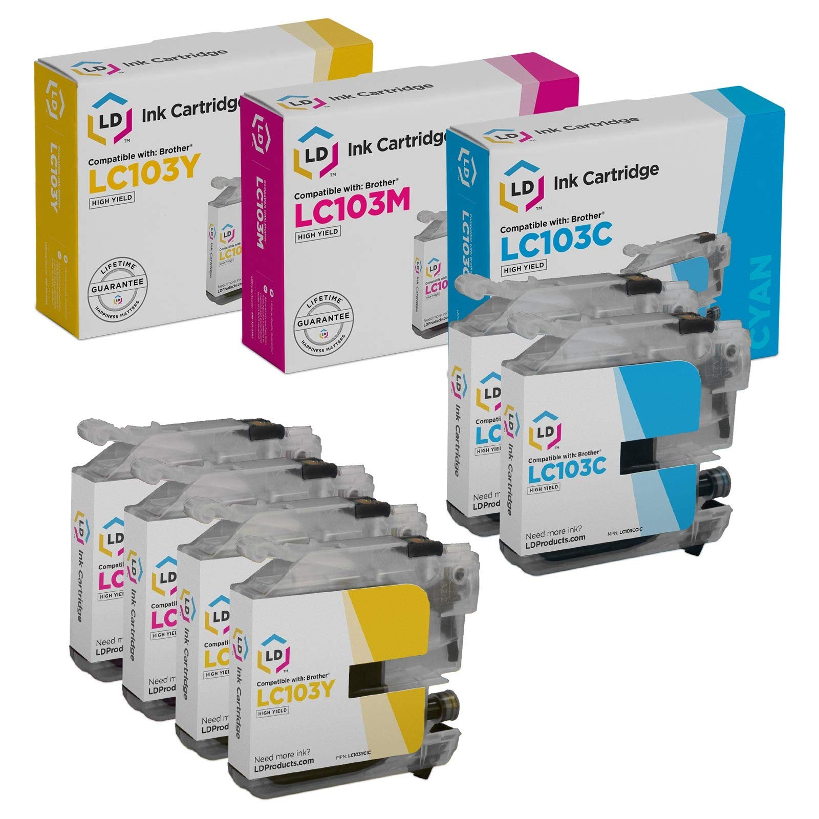 LD For Brother LC103 6pk Ink LC103C LC103M LC103Y MFC J245 J285DW J450DW