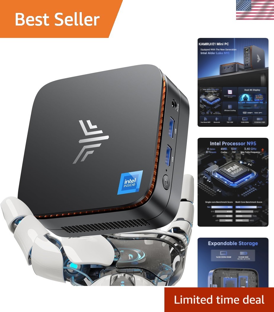 Ultra-Compact Mini Desktop with 4K UHD Support - 16GB RAM & 512GB SSD Included