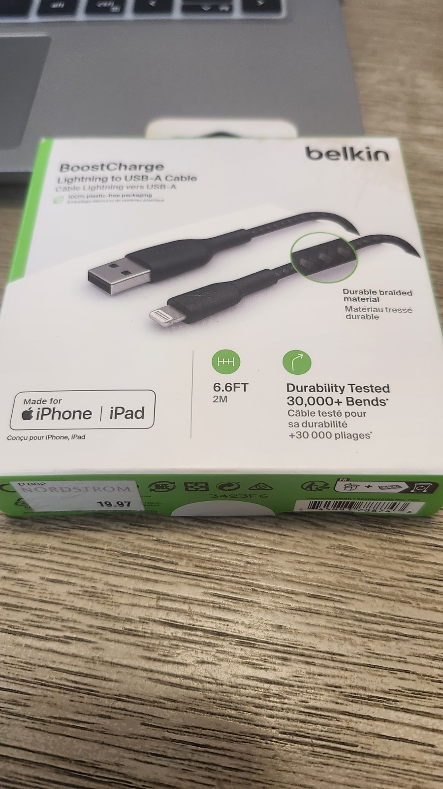 Belkin BOOST CHARGE USB-C cable to USB-C cable 6.6Ft/2m New, Open Box