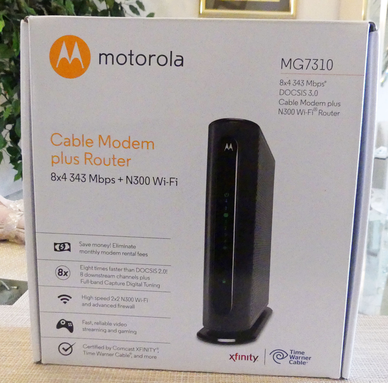 MOTOROLA MG7310 Cable Modem Plus N300 Router - Comcast Xfinity - MINT
