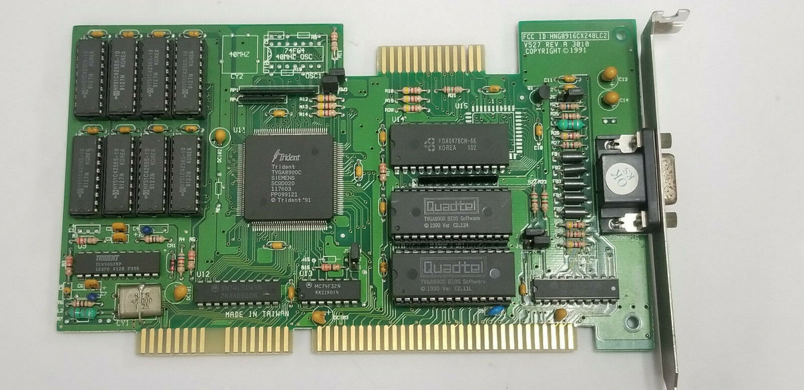 Trident 8900C ISA 16 1MB VGA Video Card for DOS Retro Gaming used working #Y2B