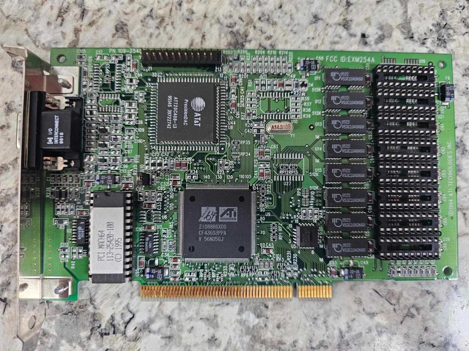 Rare Vintage ATI Mach64 PCI VGA Video Graphics Card AT&T PrecisionDAC EXM254A