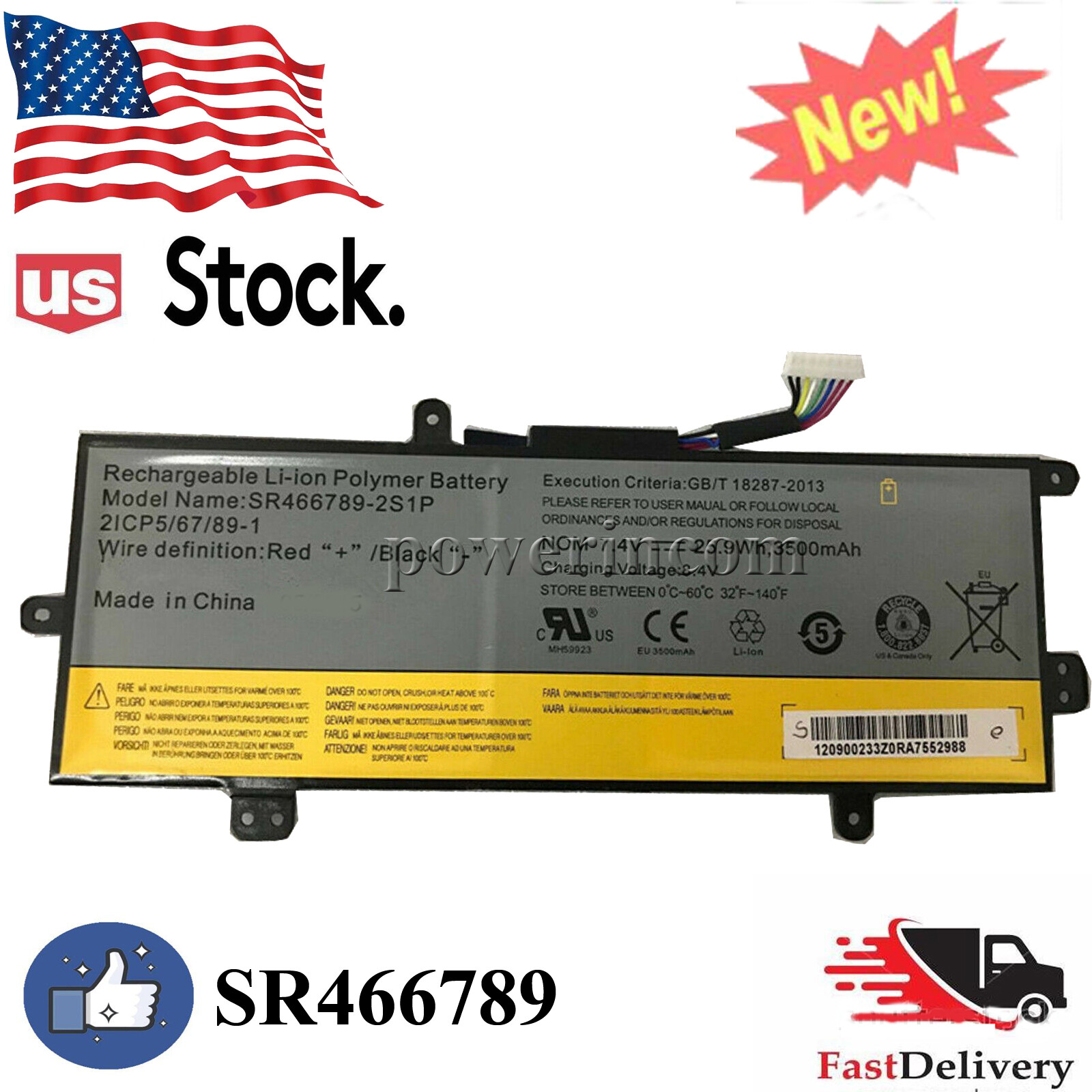 7.4V 3500mAh SR466789-2S1P Battery For HISENSE CHROMEBOOK C11 Series 7 Laptop