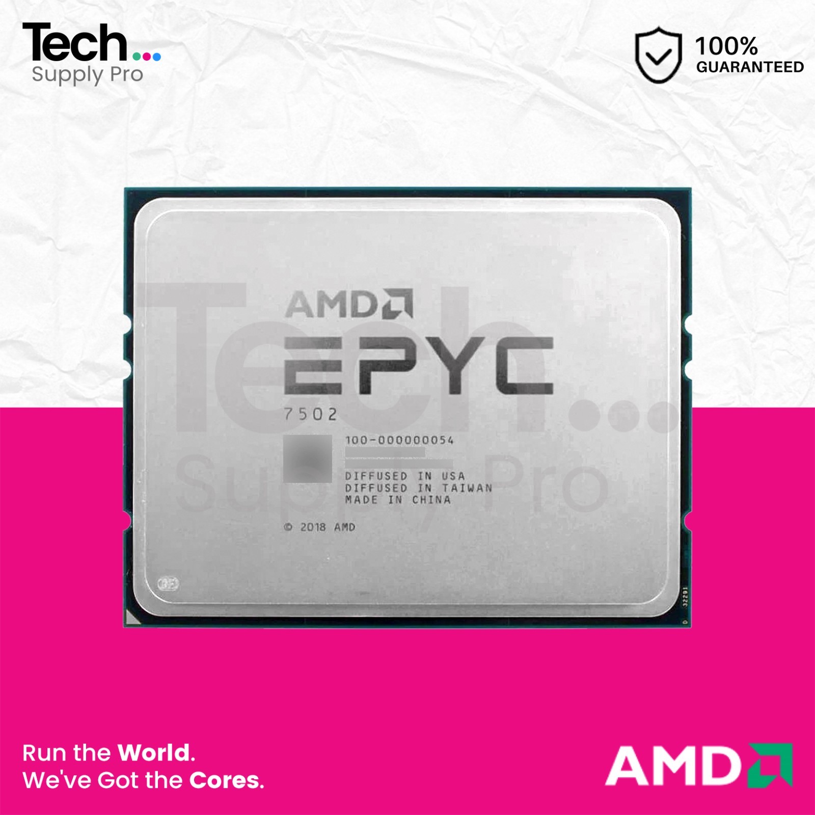 100-000000054 AMD EPYC 7502 32-Core 2.50GHz 128MB 180W SP3 Unlocked Processor