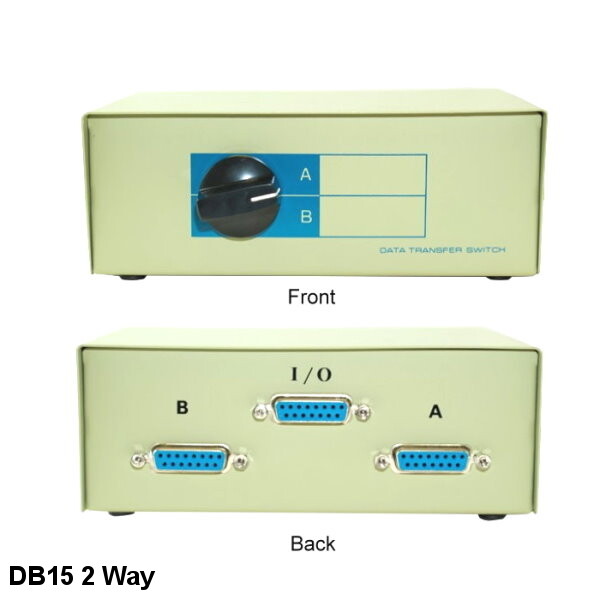 Kentek 2-Way DB15 Manual Data Transfer Switch Box Rotary for MAC Display Monitor