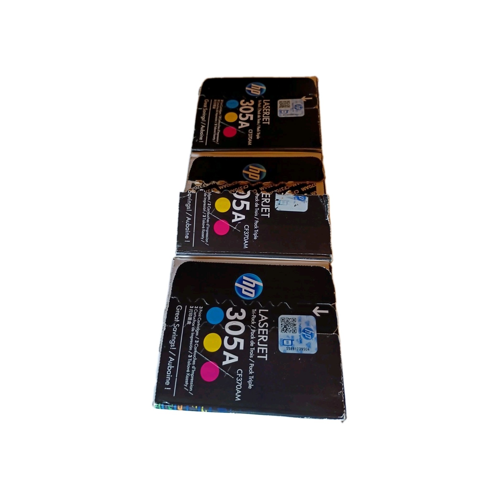 HP 305A OEM Toner 2-Pack Cyan Yellow CE411A CE412A CF370AM Genuine
