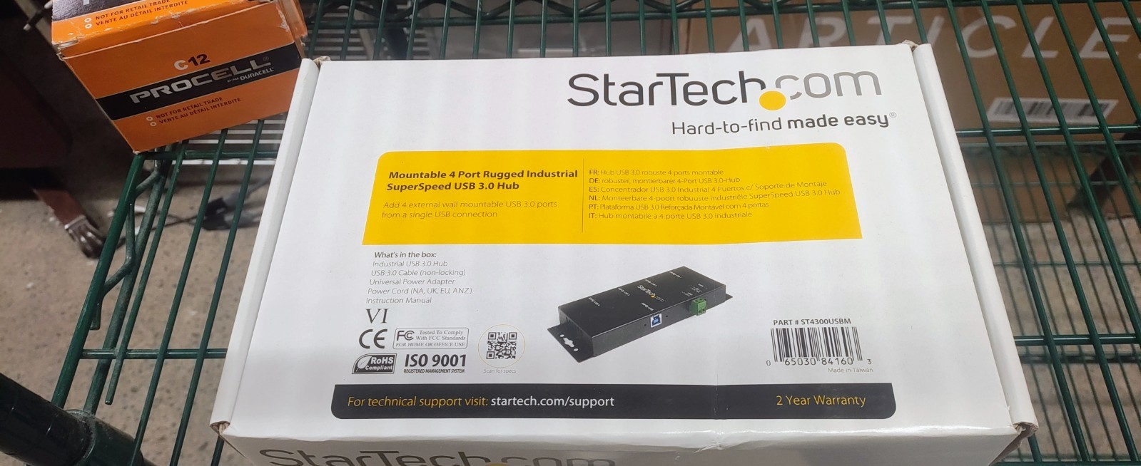 StarTech Rugged 4 Port Industrial USB 3.0 Hub Rack Mountable ST4300USBM
