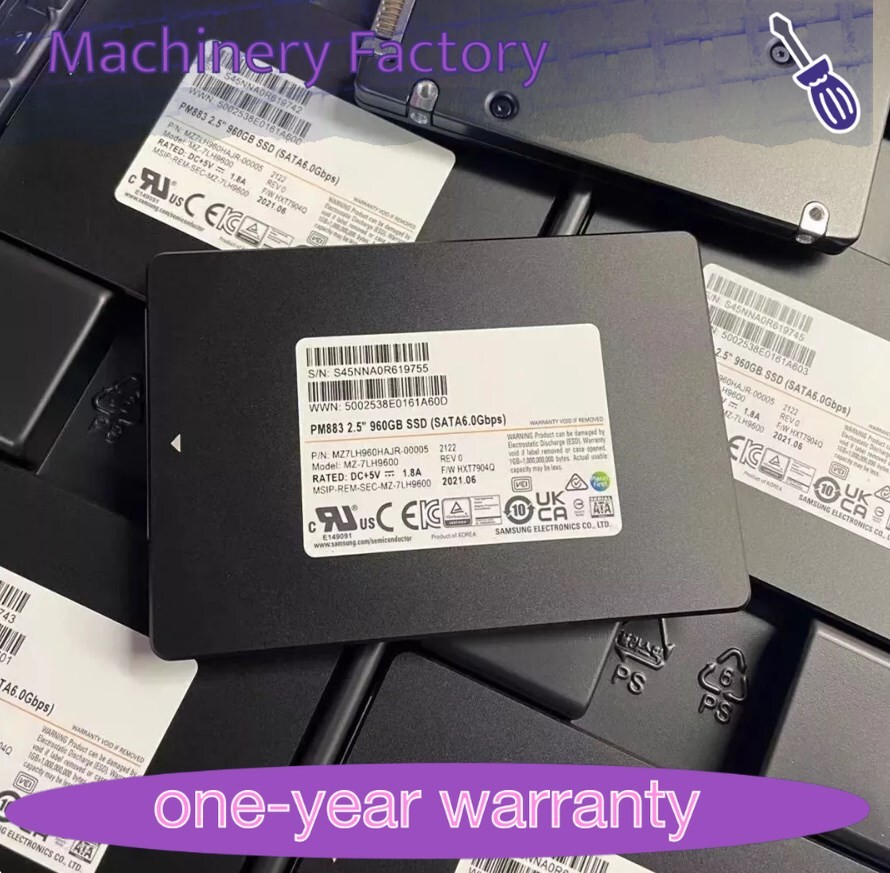 Original Samsung PM883 960GB SSD 2.5" SATA 6Gbps MZ-7LH9600 MZ7LH960HAJR-00005