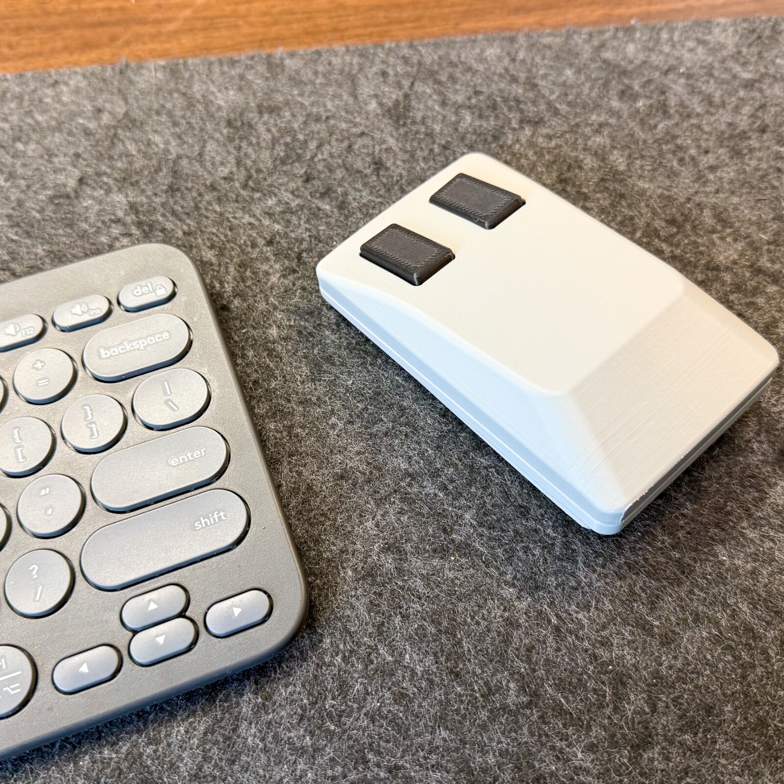 Amiga Tank Mouse Retro Wireless Mouse ~ 3D Printed Black & Gray ~ Logitech M185
