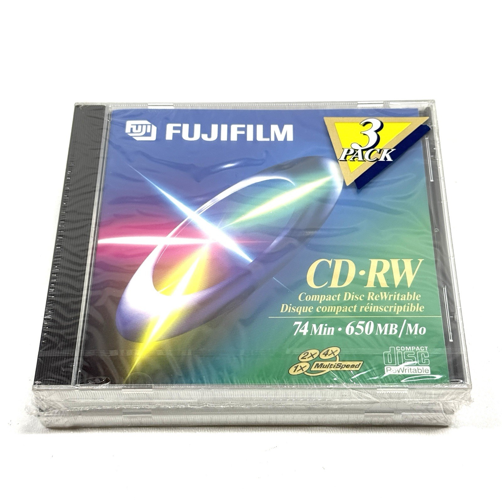 FujiFilm 3-Pack of 74-Minute • 650 MB CD-RW Compact Discs ~ Brand New & Sealed