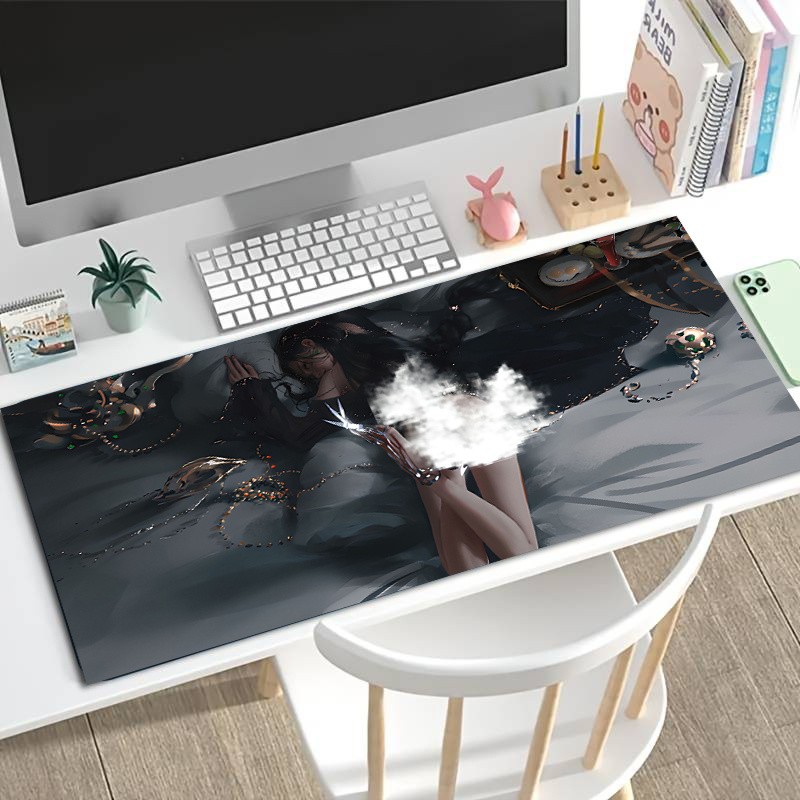 1pc Extra-Large Gaming Mouse Pad with Diatomite Material and a Beautiful Woman