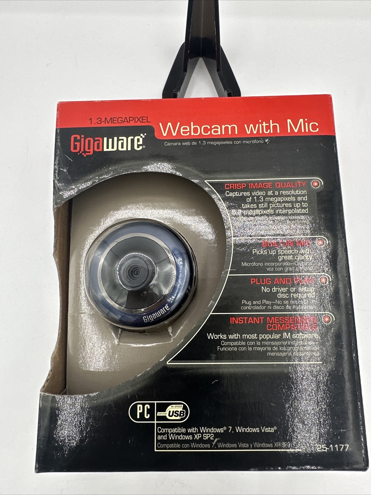 Gigaware 25-1177 1.3MP Webcam with Microphone NEW In Box Never Opened
