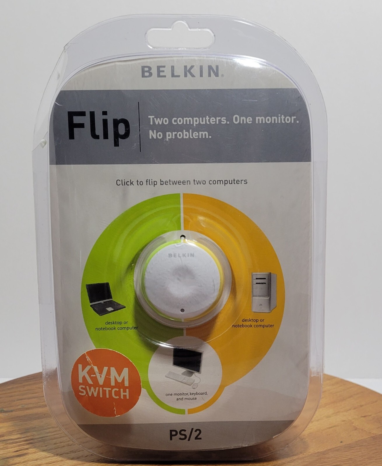 Belkin Flip 2 Port External KVM Switch PS/2 - New in Original Packaging