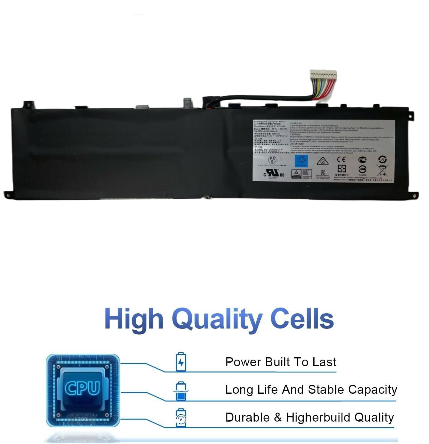 BTY-M6L OEM Genuine Battery for MSI GS65 GS75 Stealth Thin 8SE 8SF 8SG Series