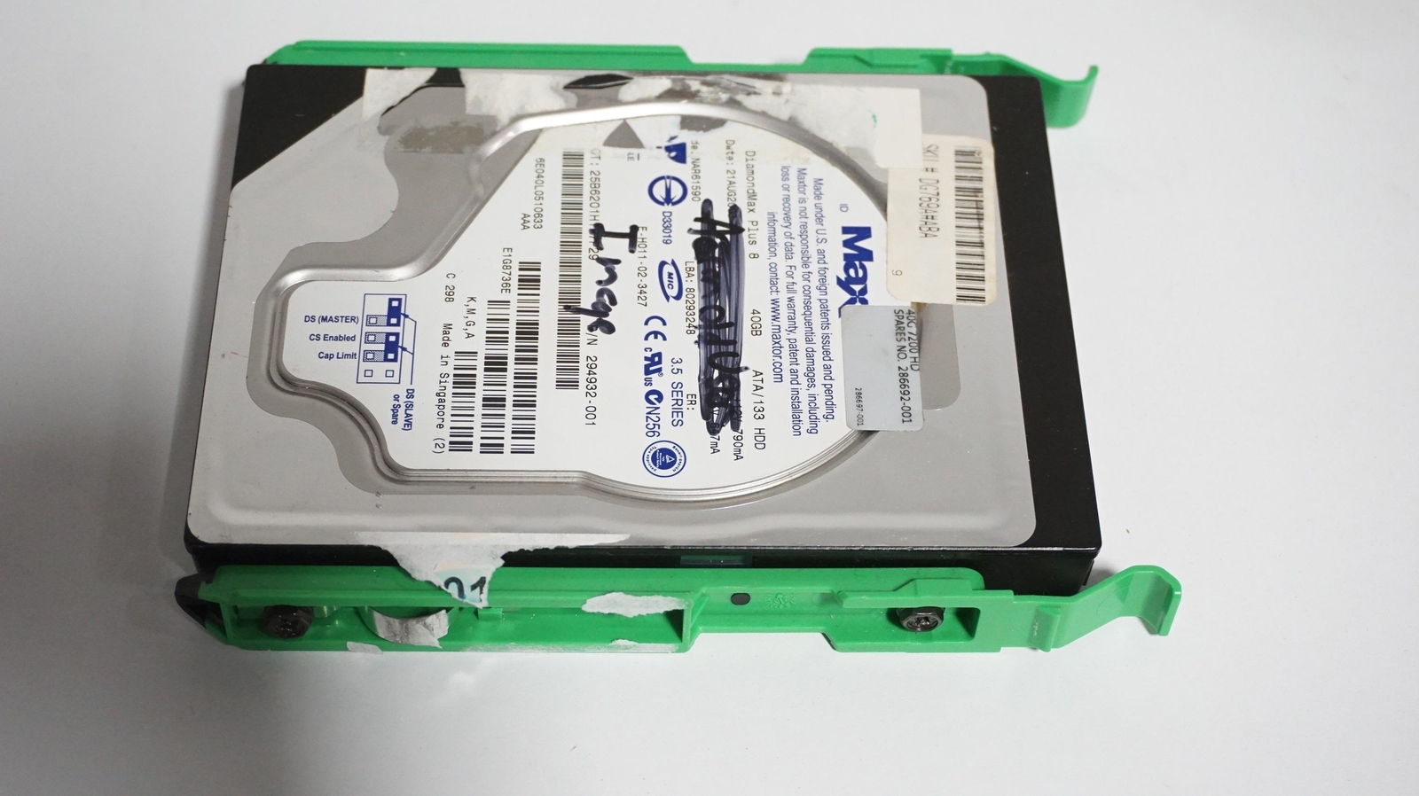 MAXTOR DIAMONDMAX PLUS 8 40GB 7.2K IDE HARD DRIVE 294932-001