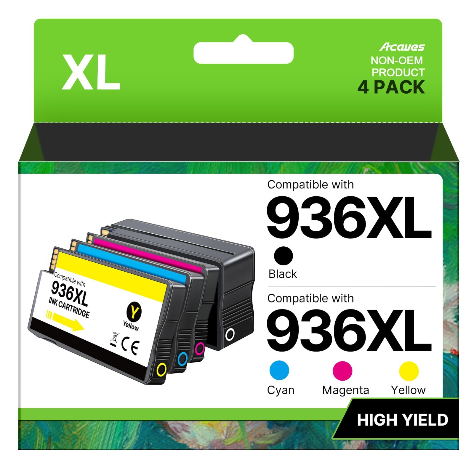 936XL 936e Ink Cartridges 4 Pack w/ Chip for HP OfficeJet Pro 9730e